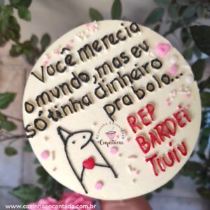 Bolo de Aniversário Masculino → Moderno, Personalizado, Simples, Azul