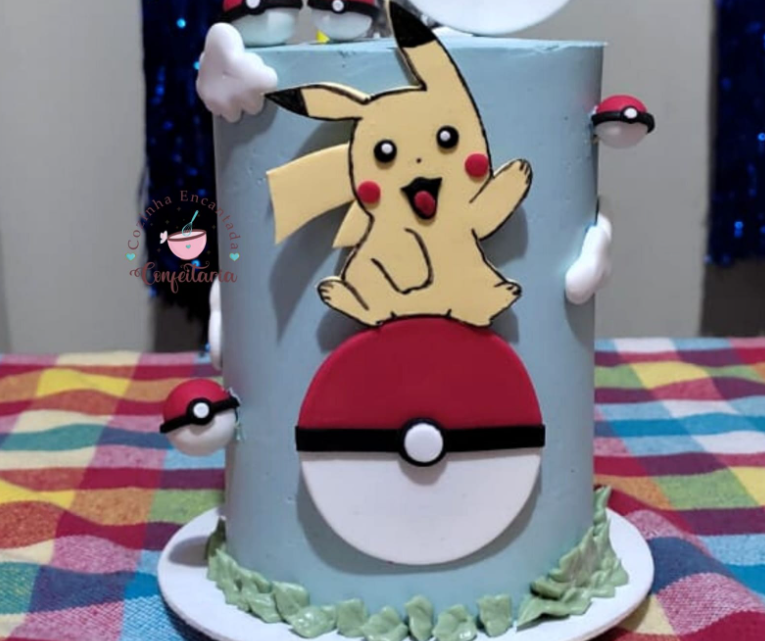 Bolo de Aniversário Personalizado Tema Pokémon em bh